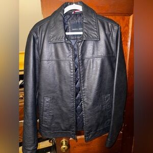 Tommy Hilfiger Faux Leather Jacket Sz M Like New